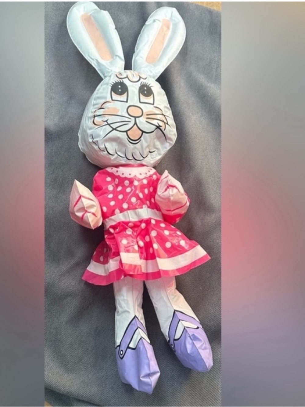1990s inflatable girl Easter bunny rabbit 32” tall